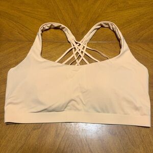 Lululemon Sports Bra Size Large Strappy Back Nude Beige Athleisure